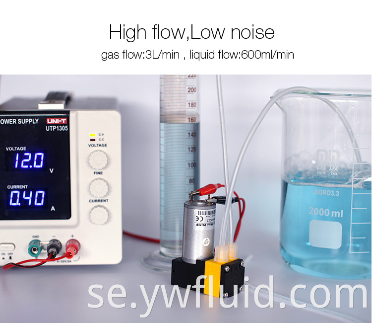 Micro 12V/24V stort flödes DC luftpump med hög temperaturmotstånd och liten vibration-YW05A-DC